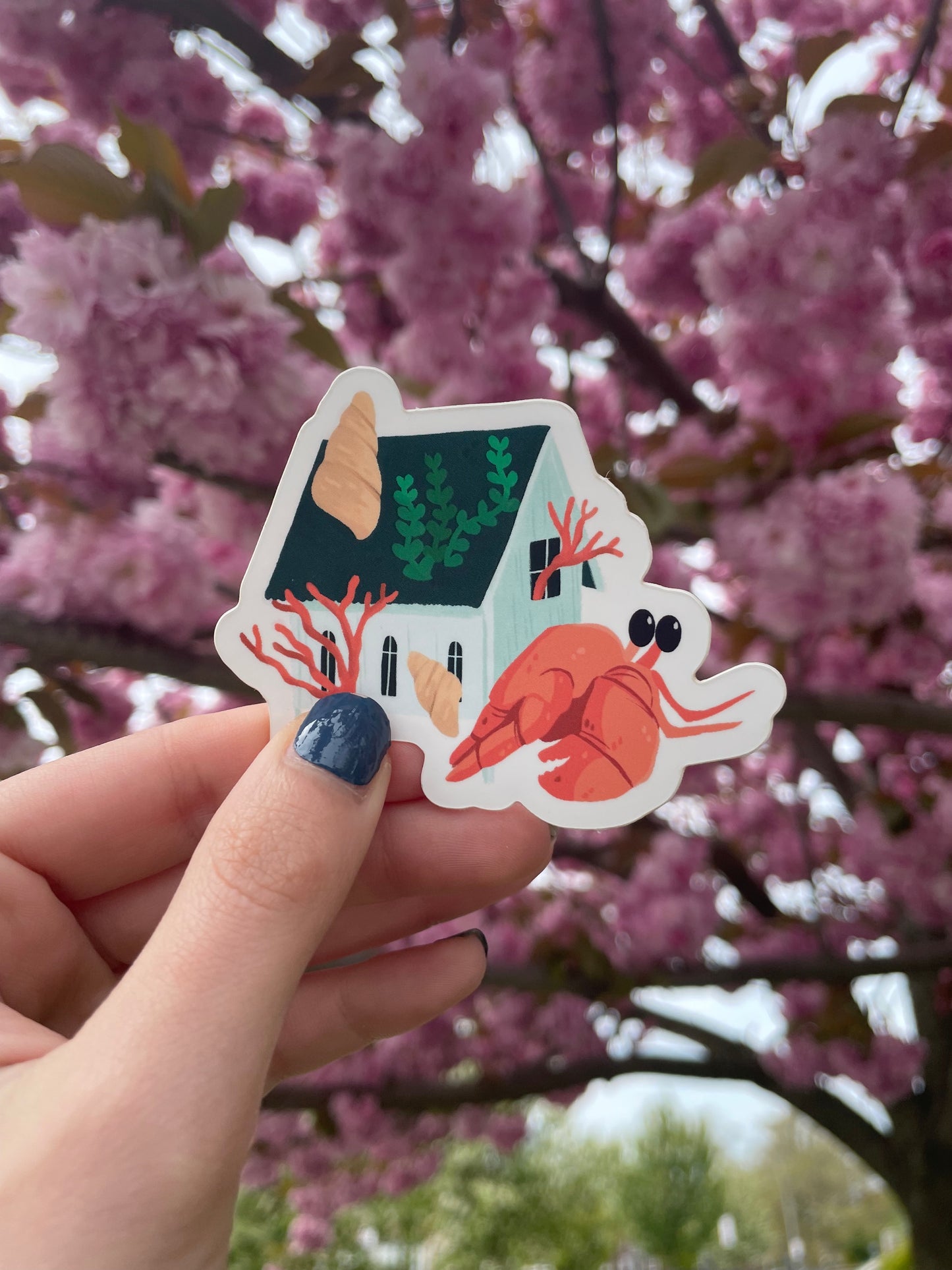 Fancy Hermit Crab Vinyl Stickers