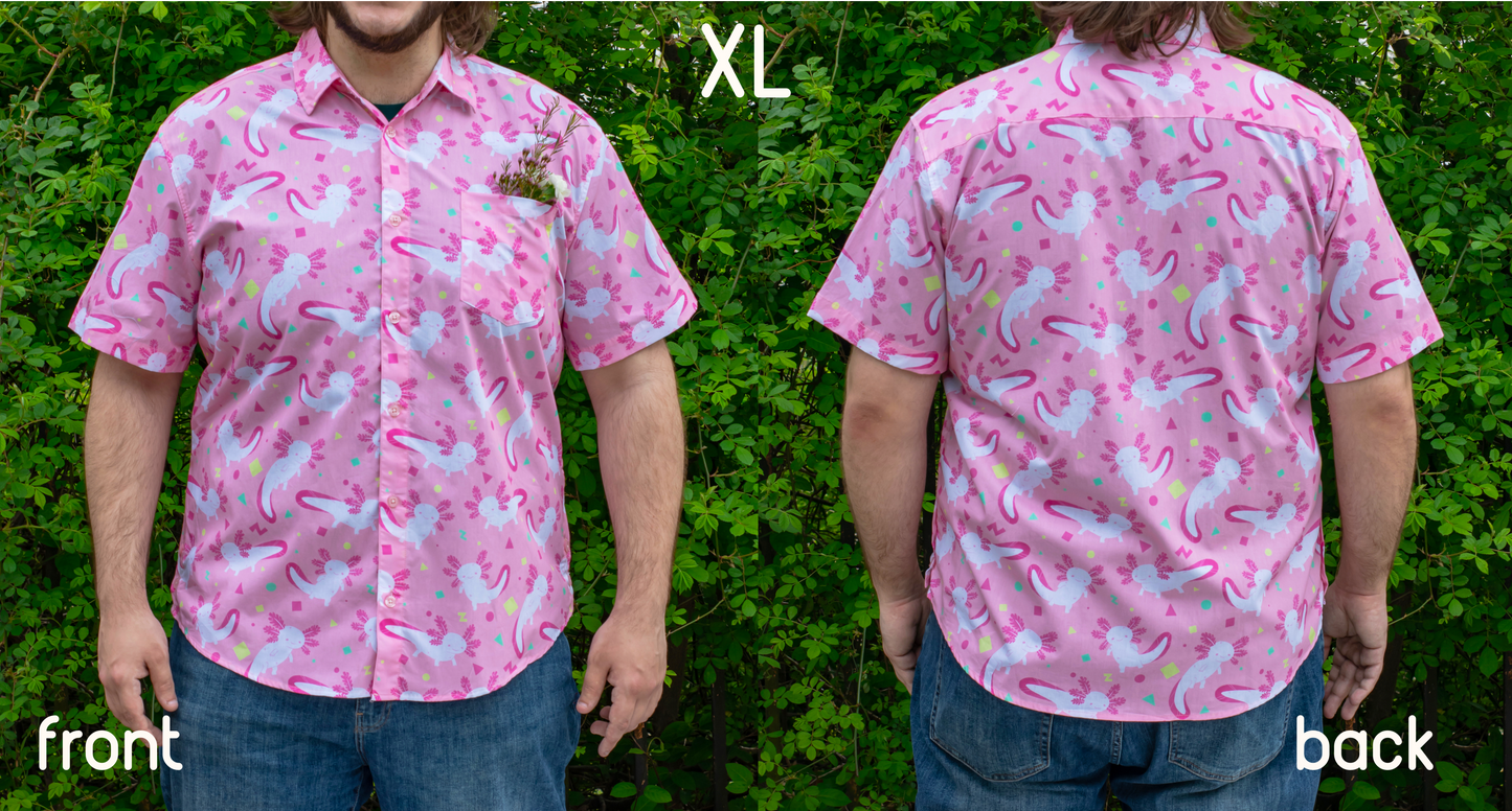 Pink Axolotl Button Down